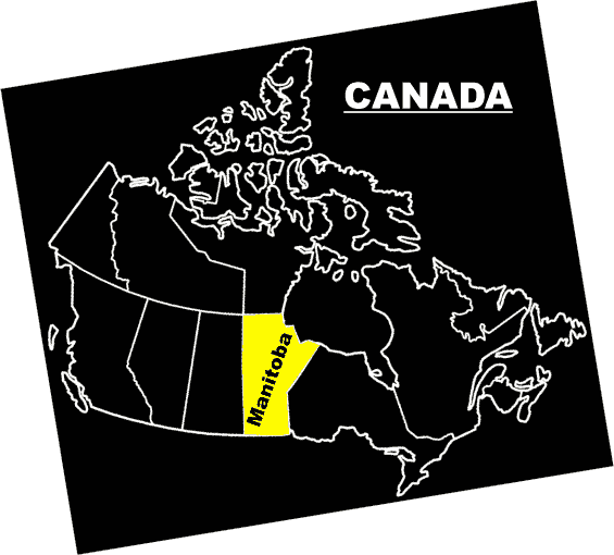 Time in Manitoba Canada - Map