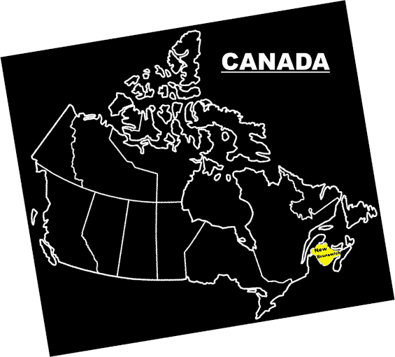 Time in New Brunswick Canada - Map