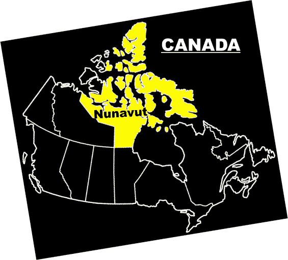 Time in Nunavut Canada - Map