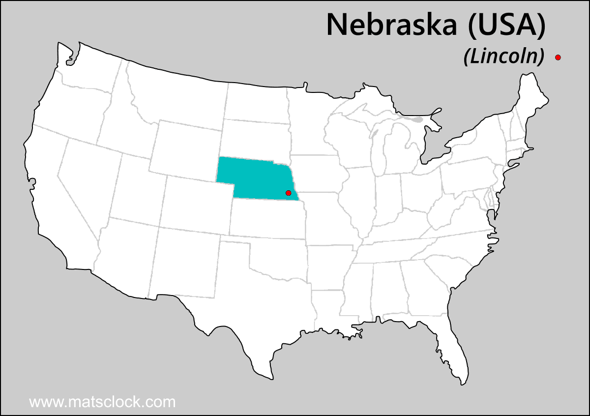 Nebraska USA Map
