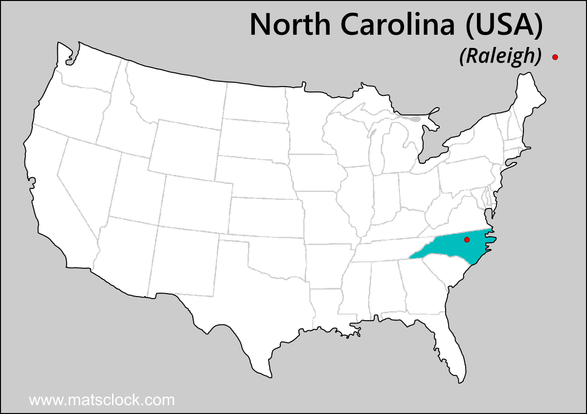North Carolina USA Map