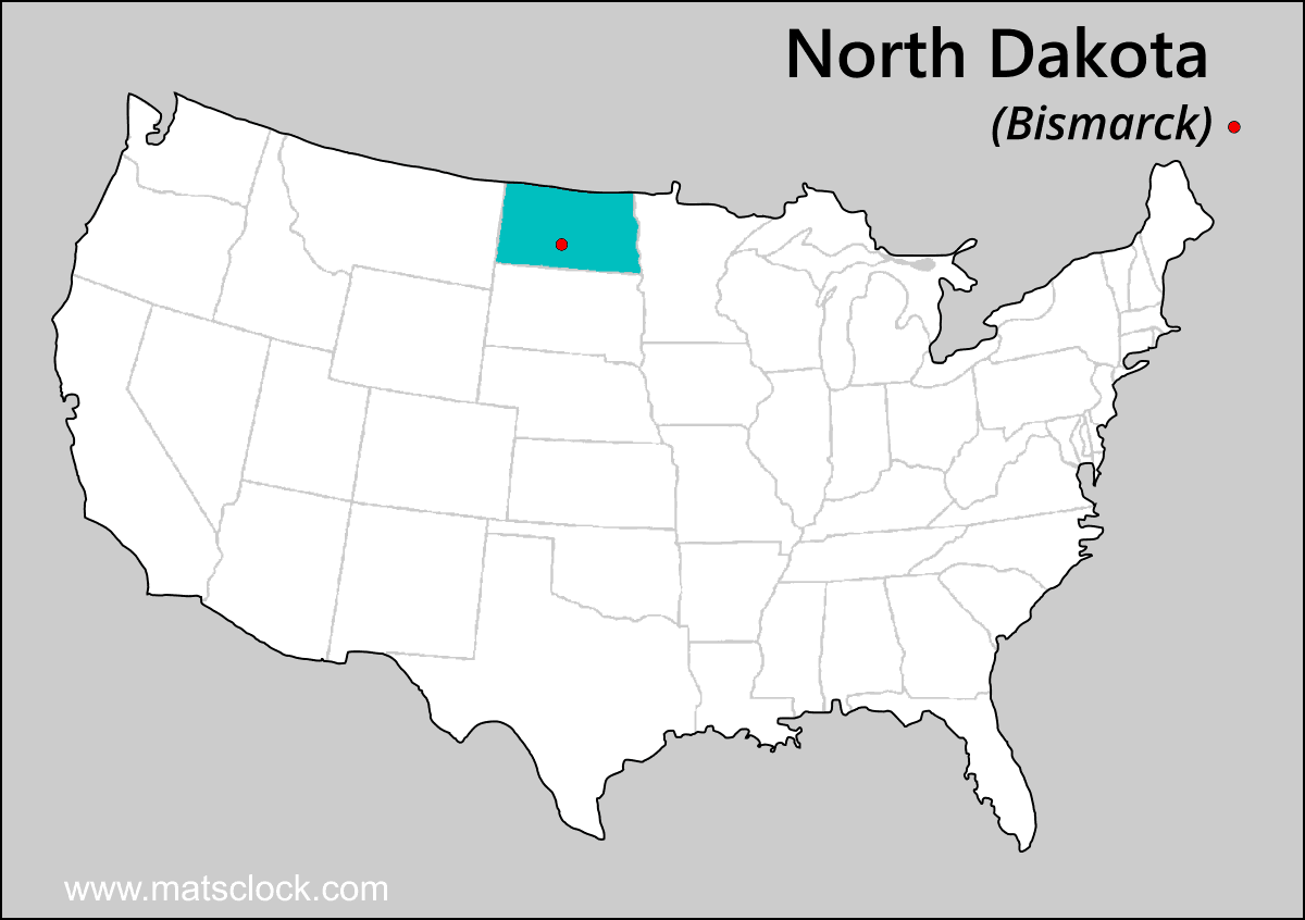 North Dakota USA Map