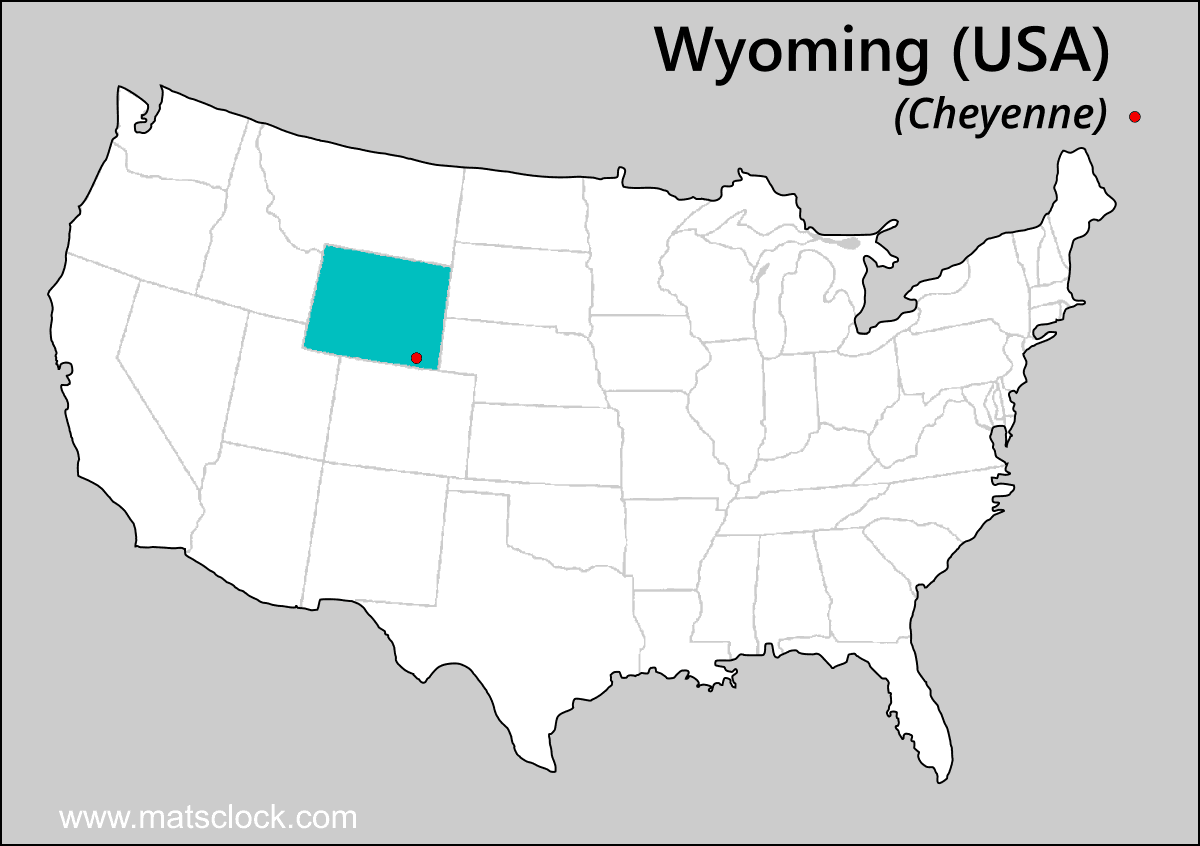 Wyoming USA Map